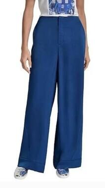 DKNY Women's Glazed High Rise Seamed Pants in Cadet Blue